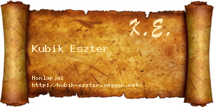 Kubik Eszter névjegykártya
